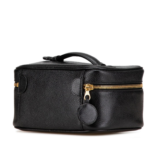 Black Chanel CC Caviar Vanity Case