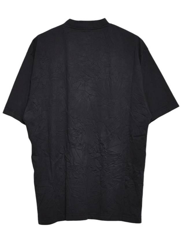 Luxury Balenciaga  Logo Print Cotton Short Sleeve T-Shirt Black