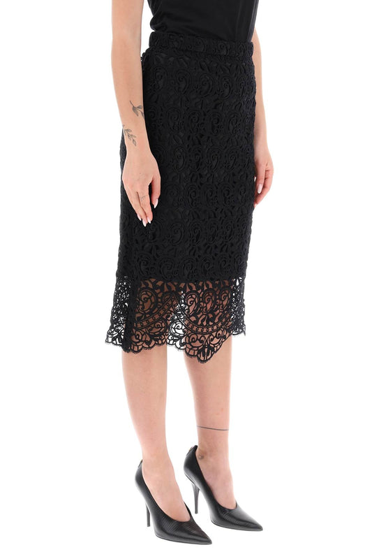 Burberry Macrame Lace Pencil Skirt Women