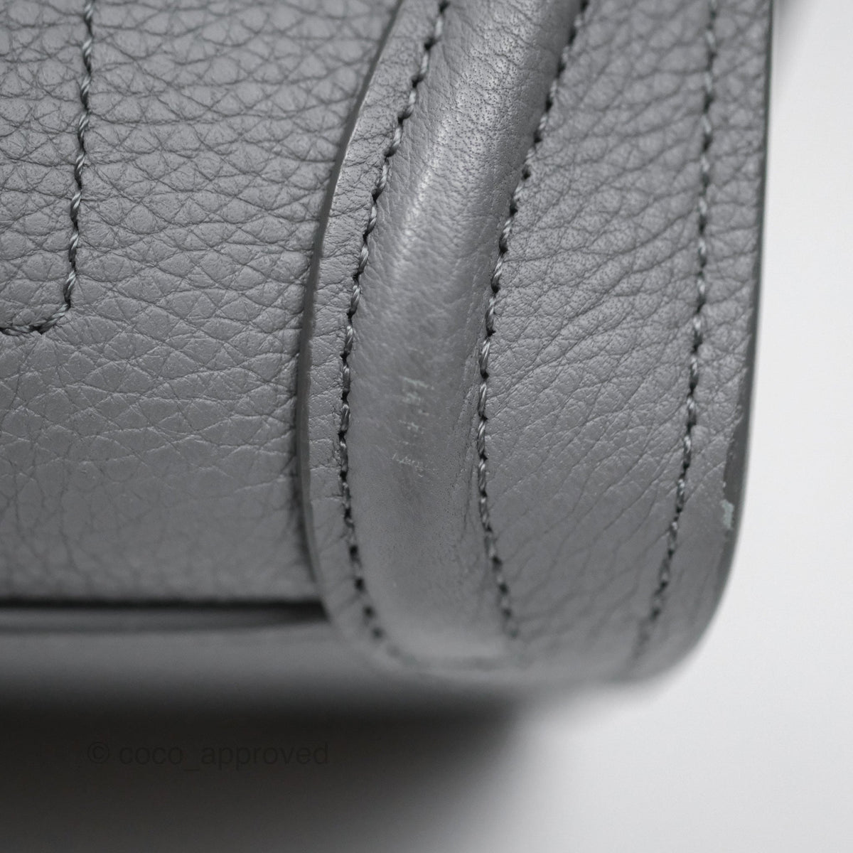 Celine Nano Luggage Bag Grey Drummed Calfskin