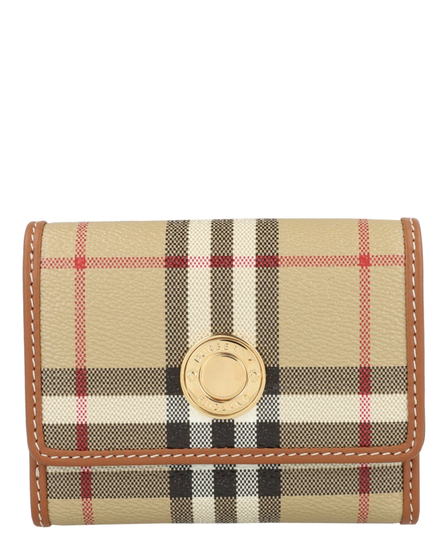 Burberry Womens Lancaster Check Trifold Wallet ONE SIZE Archive Beige
