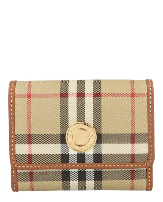 Burberry Womens Lancaster Check Trifold Wallet ONE SIZE Archive Beige