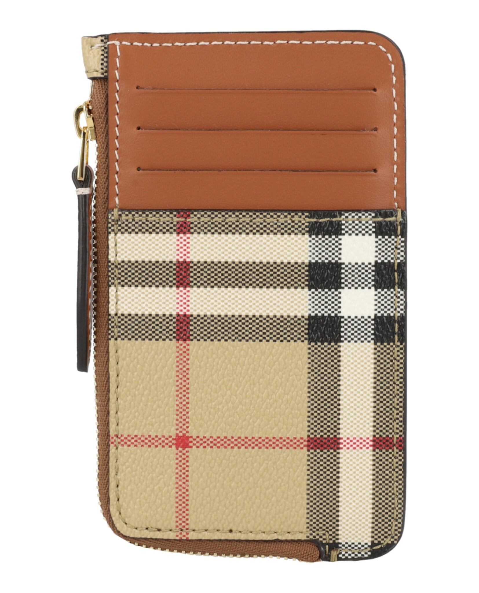 Burberry Womens Sommerset Check Zip Card Holder ONE SIZE Archive Beige
