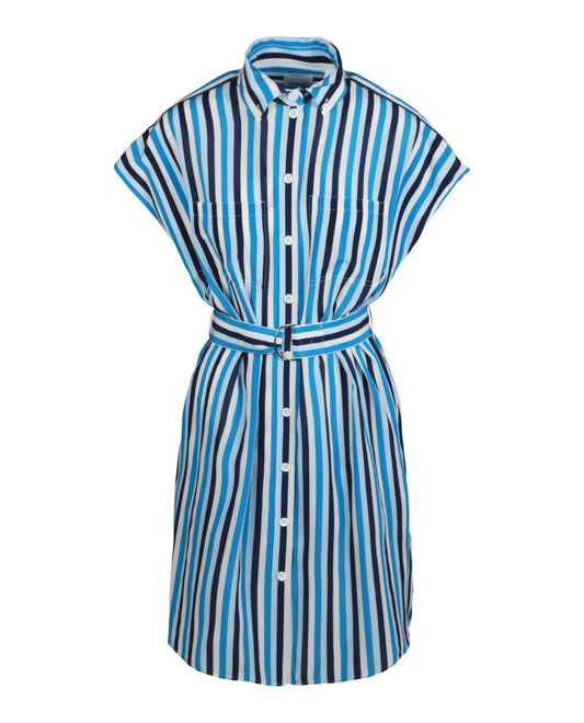 Burberry Womens Nella Striped Shirt Dress Blue