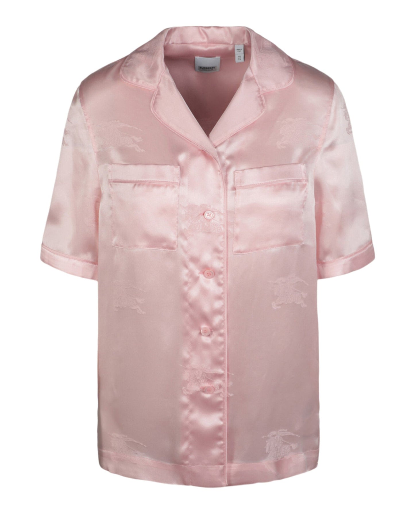 Burberry Womens EKD Jacquard Silk Shirt Light Pink