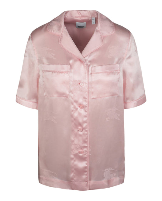 Burberry Womens EKD Jacquard Silk Shirt Light Pink