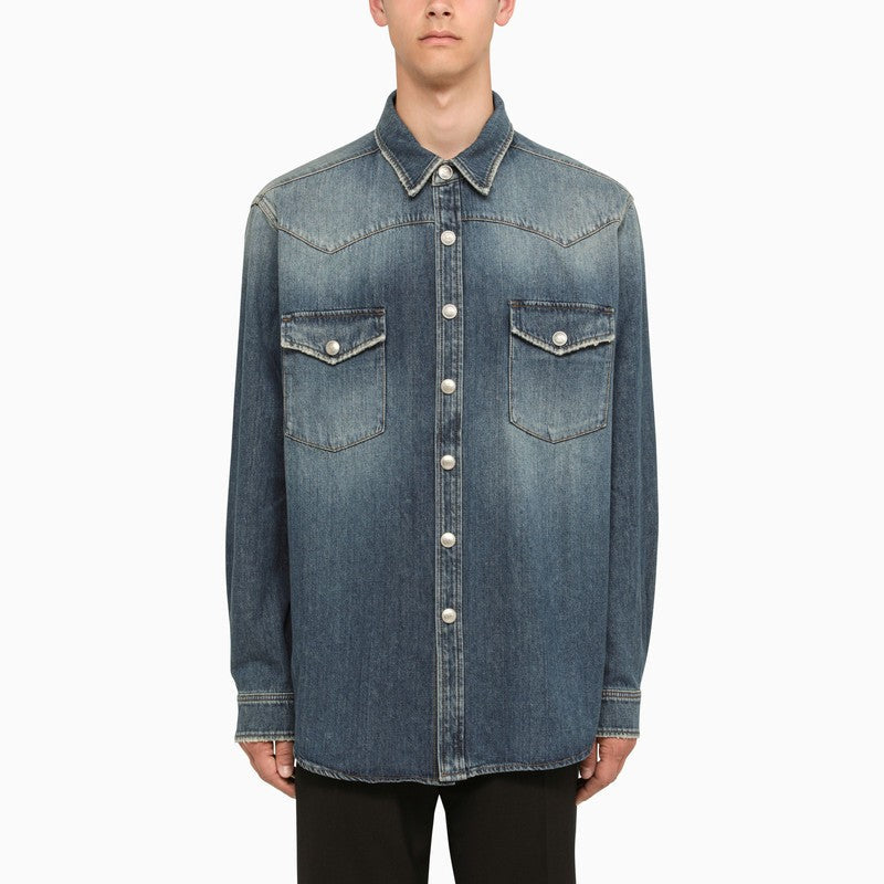 Burberry Blue Denim Shirt Men