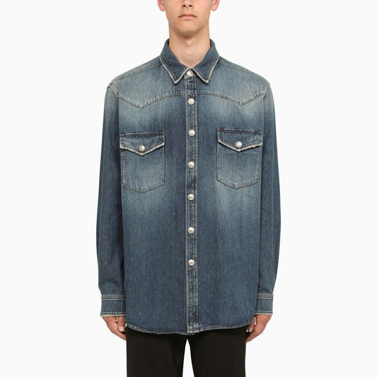 Burberry Blue Denim Shirt Men