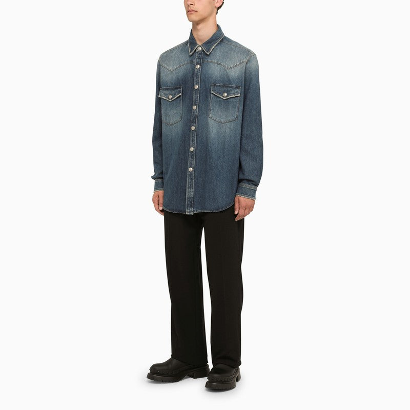 Burberry Blue Denim Shirt Men