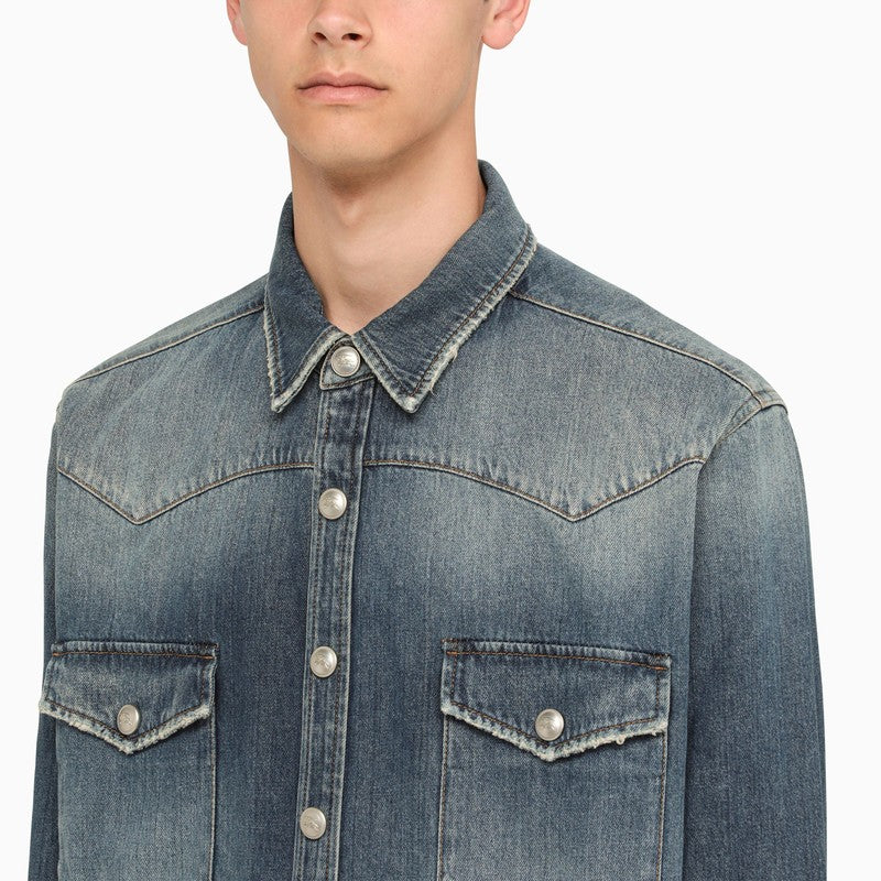 Burberry Blue Denim Shirt Men