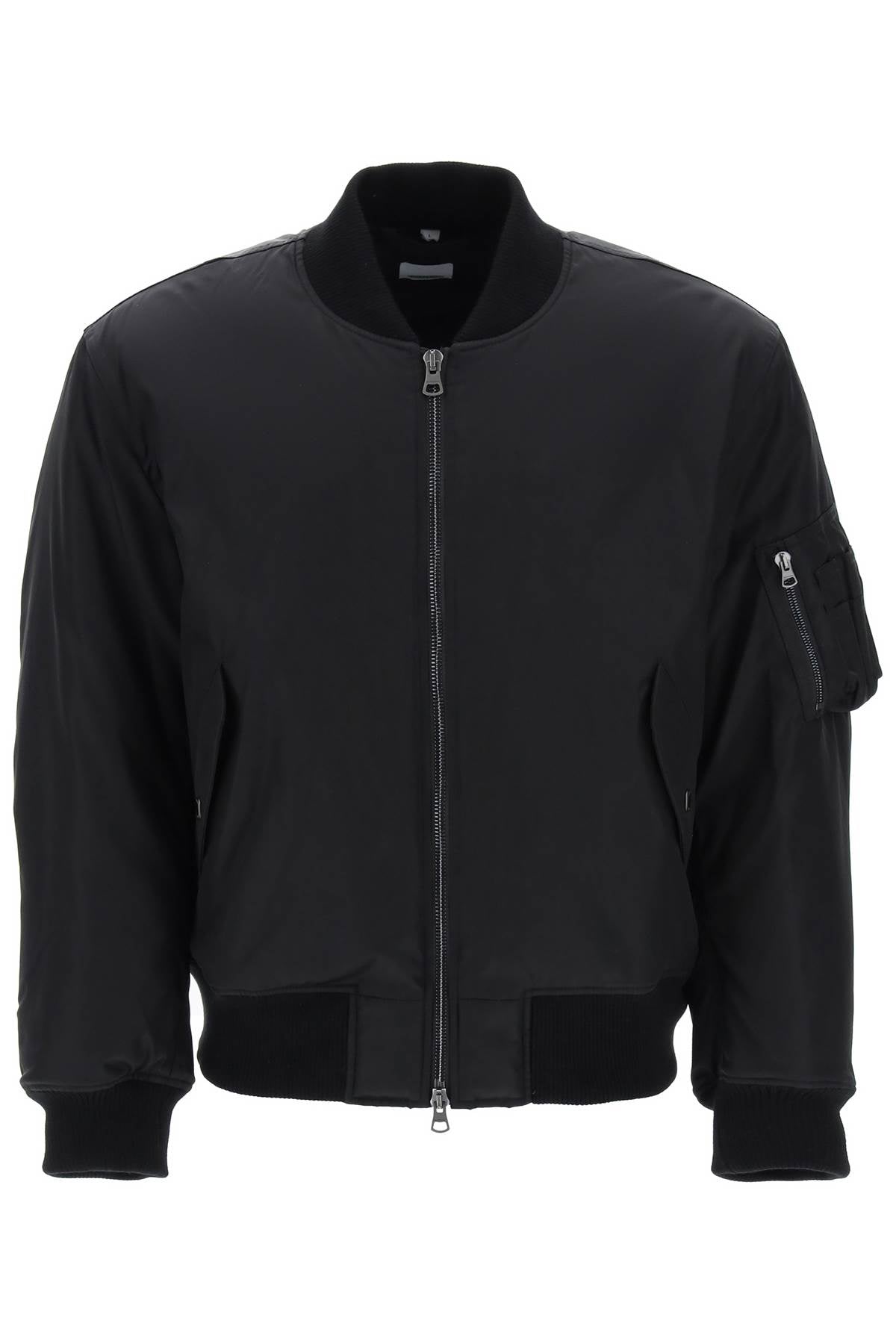 Burberry 'Graves' Padded Bomber Jacket With Back Emblem Embroidery Men