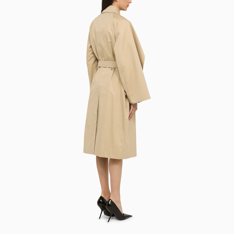 Burberry Honey Cotton Double-Breasted Trench Coat Women
