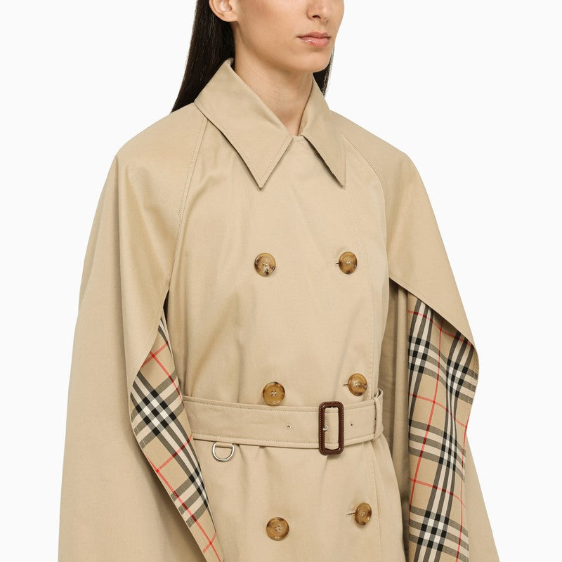 Burberry Honey Cotton Double-Breasted Trench Coat Women