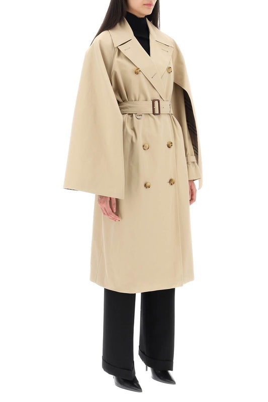 Burberry 'Ness' Double-Breasted Raincoat In Cotton Gabardine Women