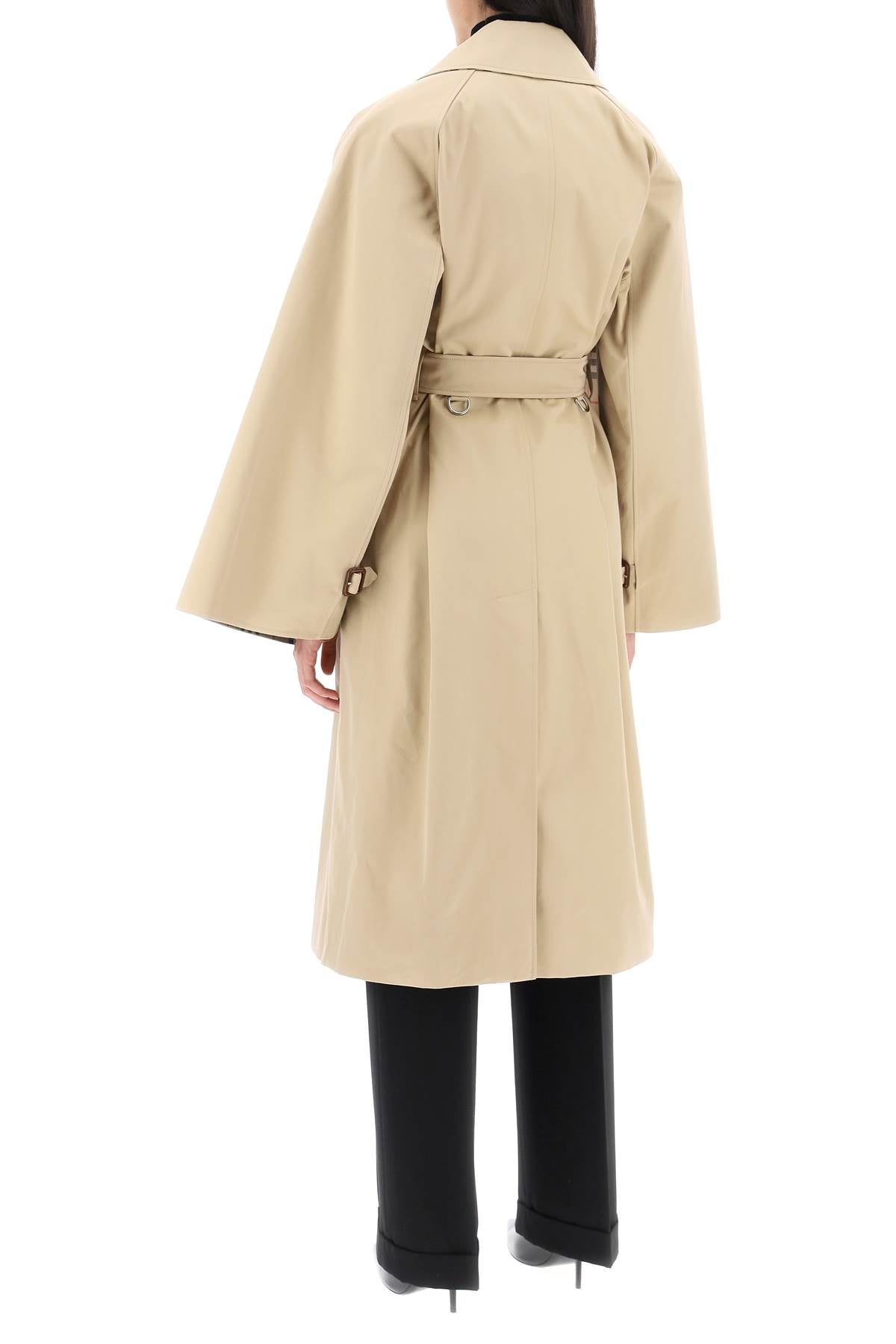 Burberry 'Ness' Double-Breasted Raincoat In Cotton Gabardine Women