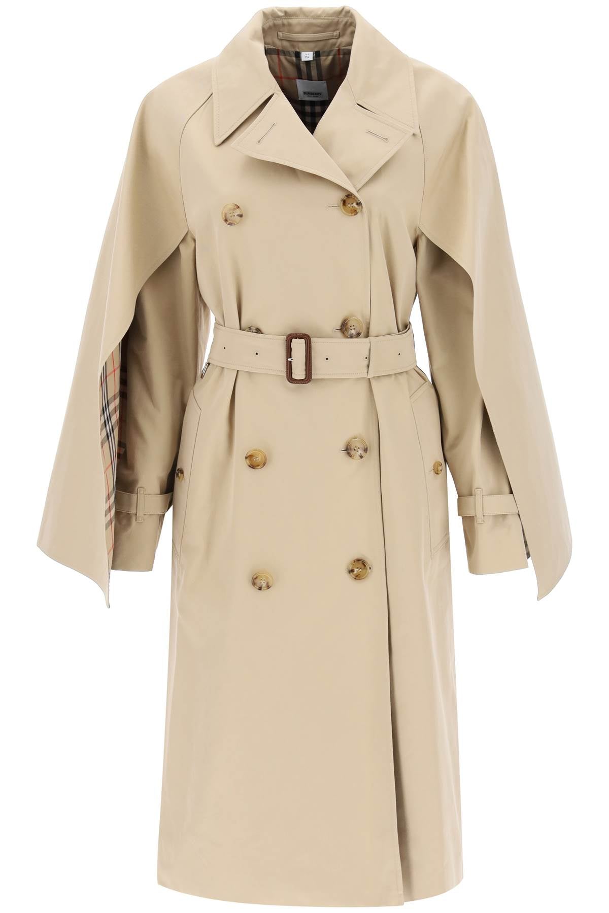 Burberry 'Ness' Double-Breasted Raincoat In Cotton Gabardine Women