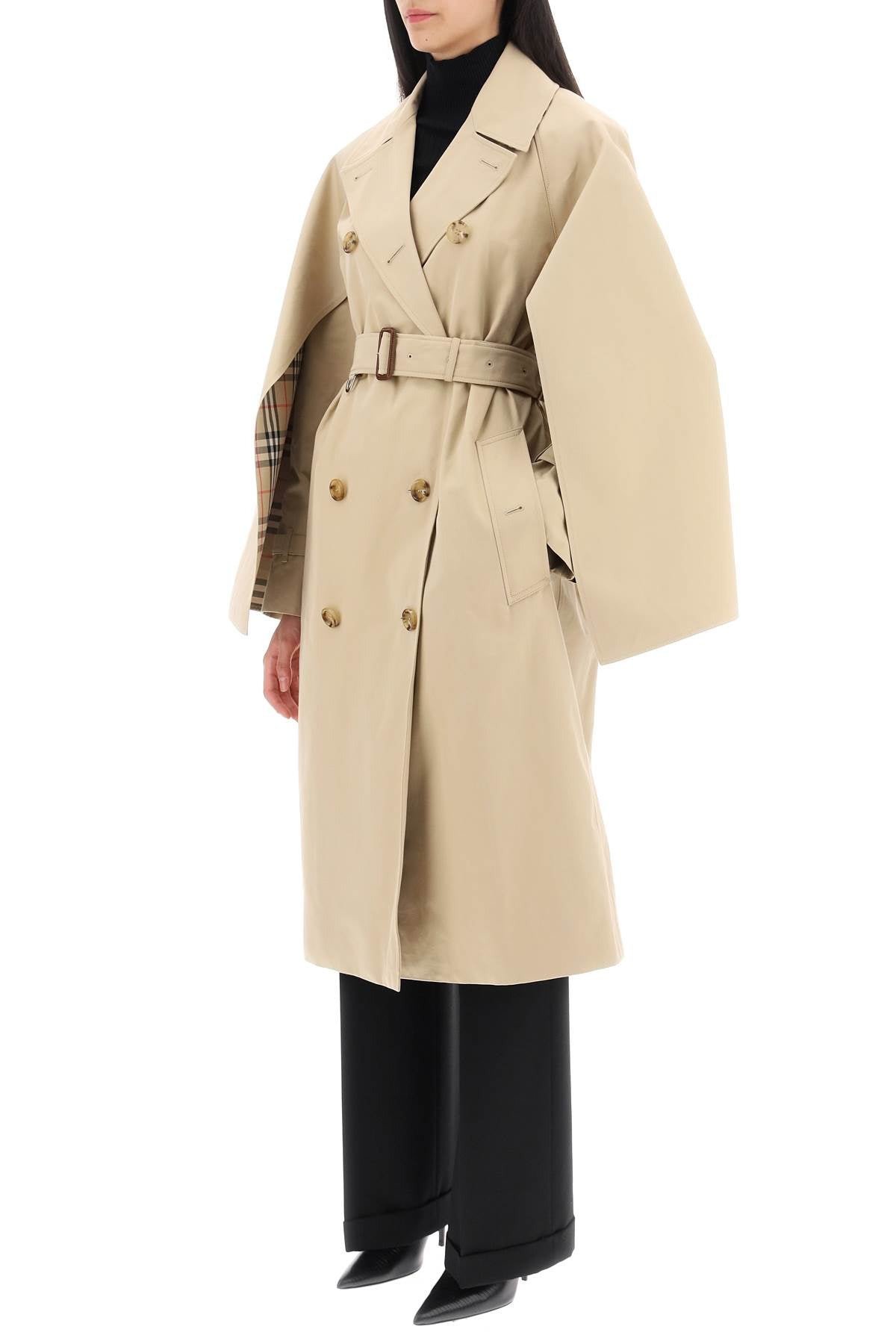 Burberry 'Ness' Double-Breasted Raincoat In Cotton Gabardine Women