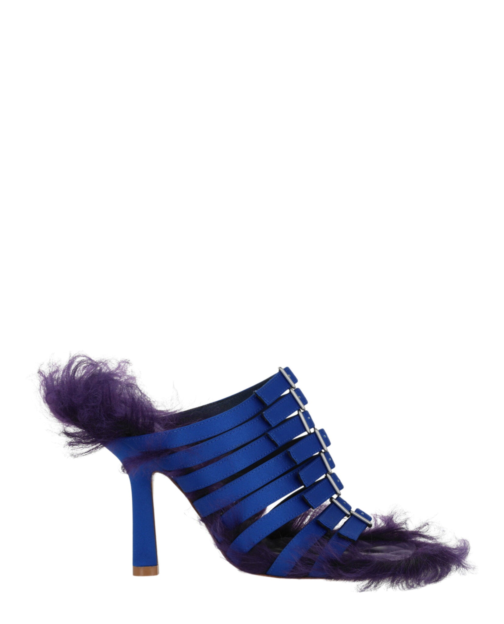 Burberry Womens Fox Strap Heels Blue Multi