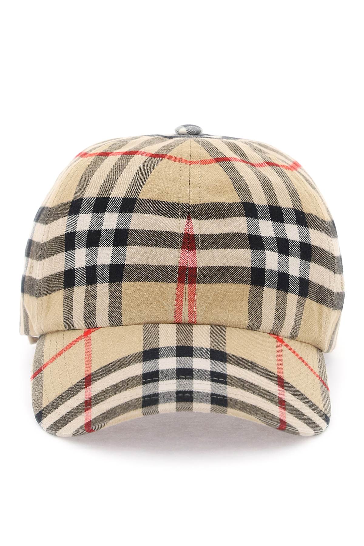 Burberry Check Cotton Baseball Cap Women