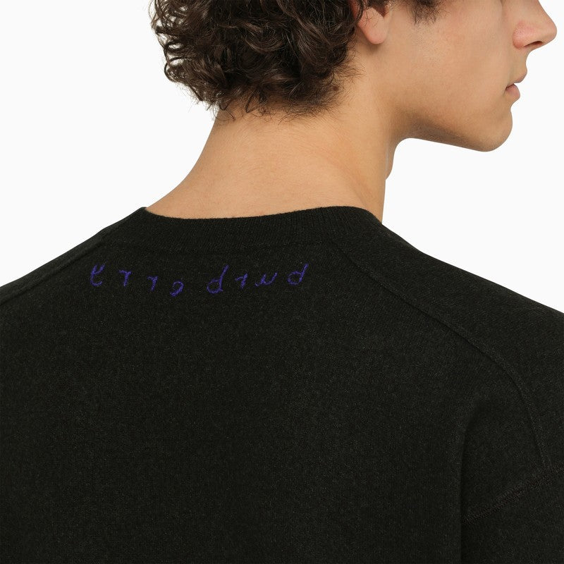 Burberry Black Wool Crew-Neck Pullover Men