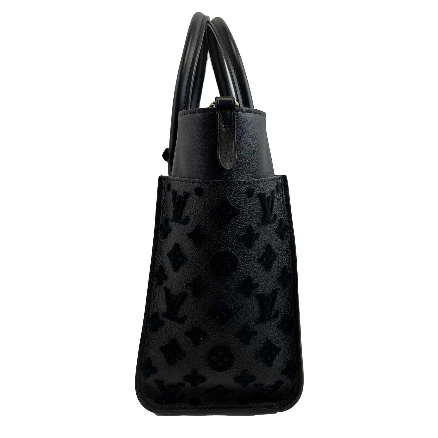 LOUIS VUITTON On My Side Monogram Noir Black Tufting Tote Crossbody Handbag