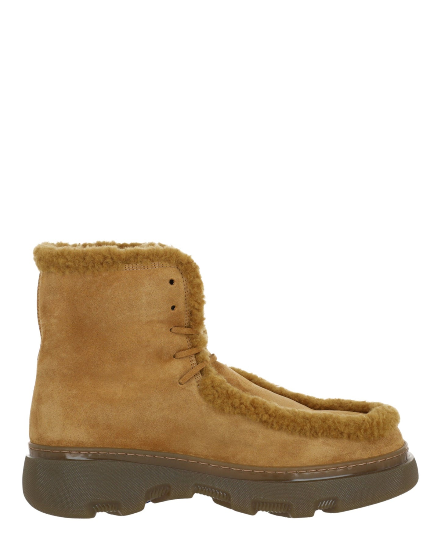 Burberry Mens Creeper Shearling Boots Amber