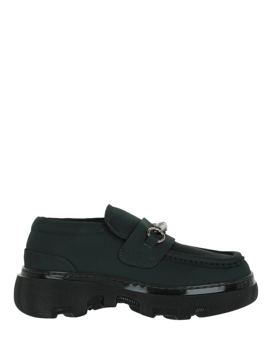 Burberry Womens Creeper Clamp Loafers Green