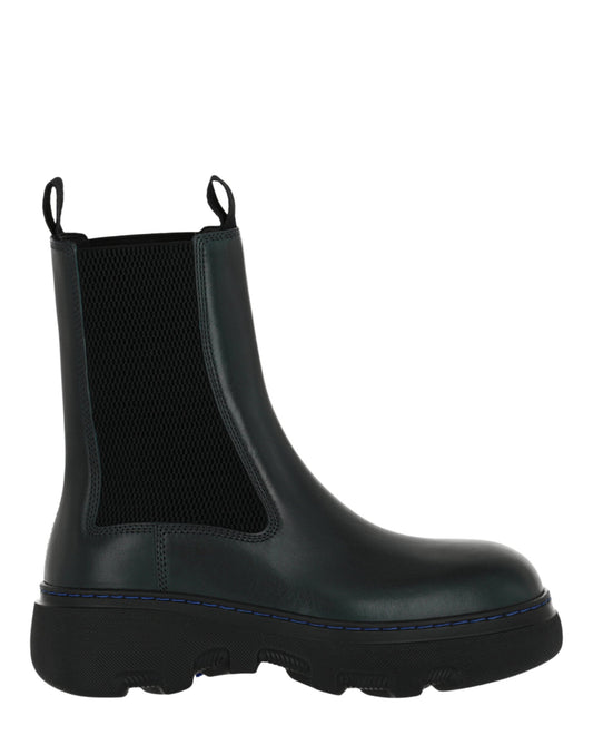Burberry Womens Creeper Chelsea Boots Green