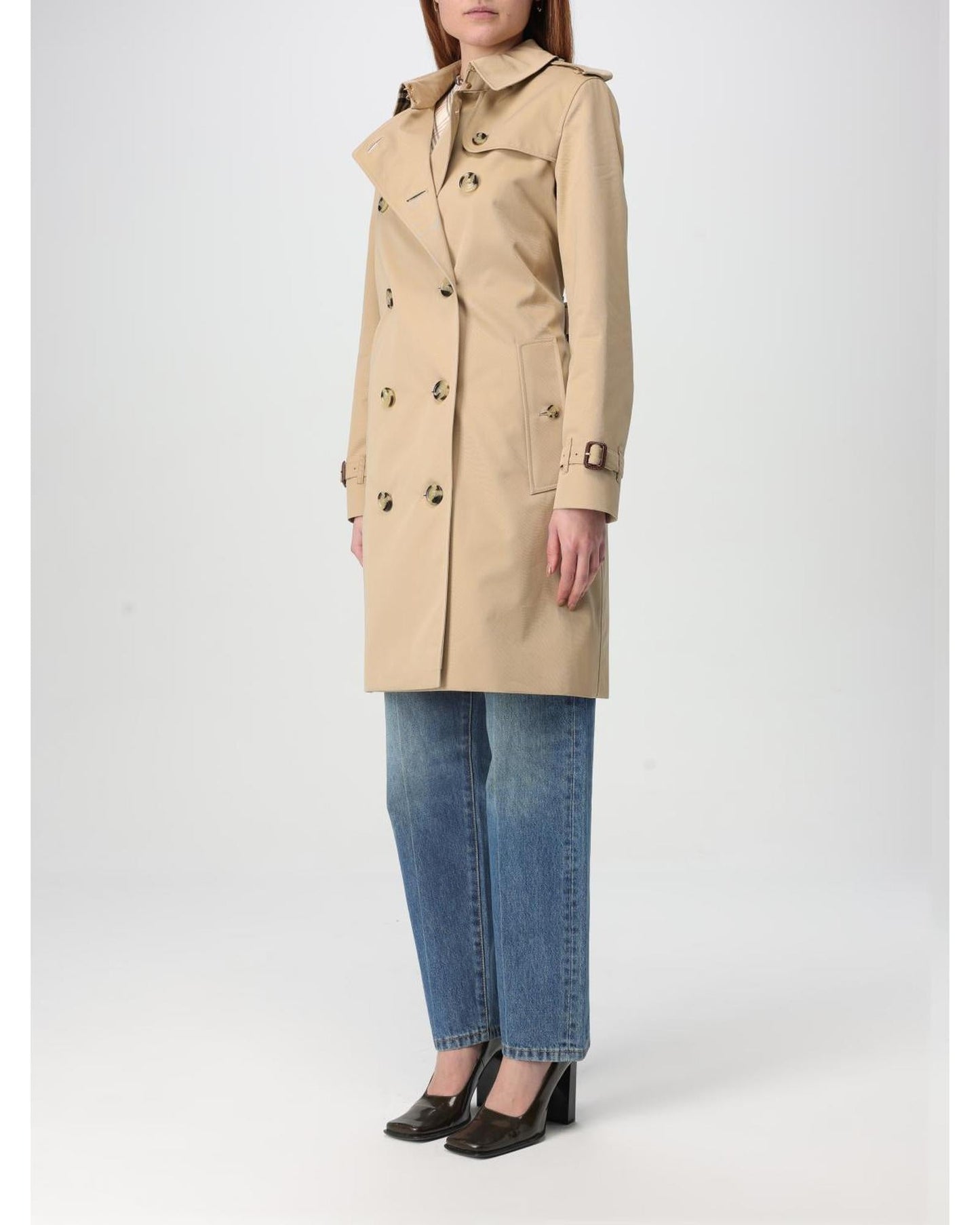 Burberry Classic Trench Coat Belted Women Honey Jackets