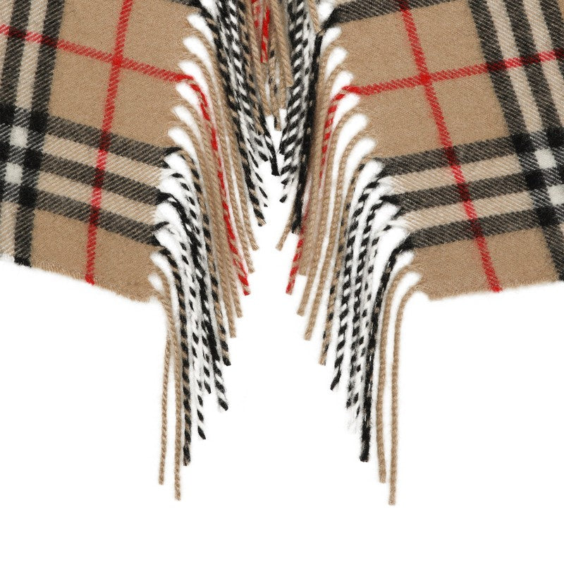 Burberry Beige Cashmere Check Scarf Women