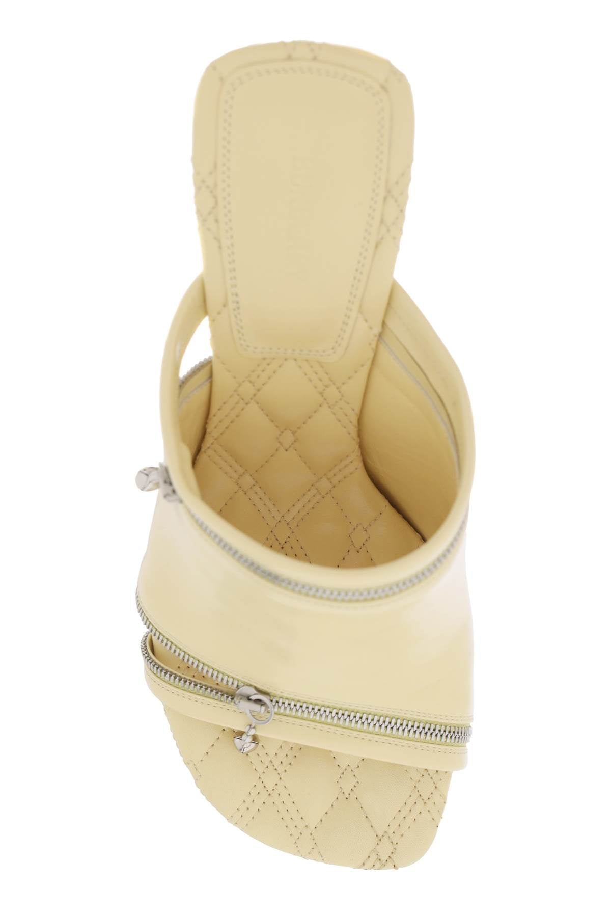 Burberry Glossy Leather Peep Mules Women