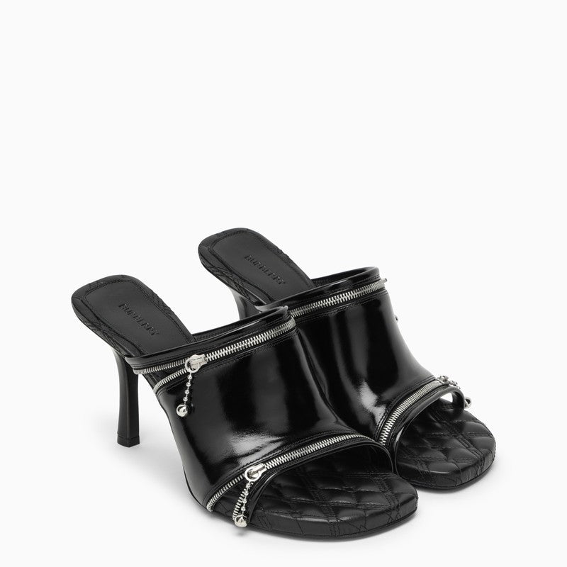 Burberry Black Leather Sleep Sandal Women