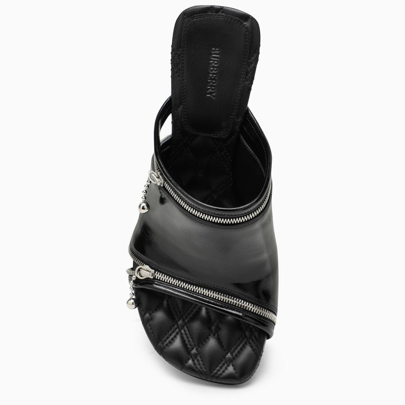 Burberry Black Leather Sleep Sandal Women