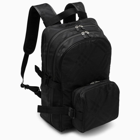 Burberry Backpack In Black Jacquard Check Men