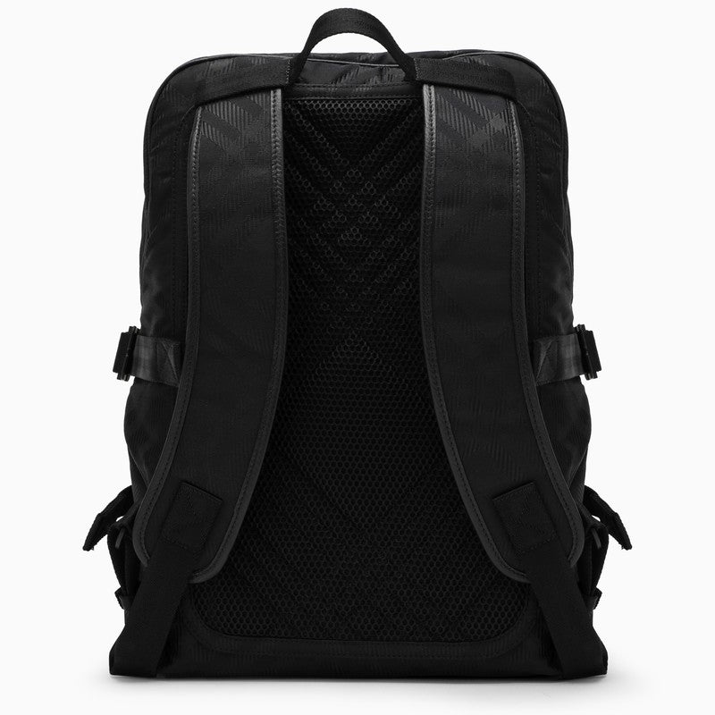 Burberry Backpack In Black Jacquard Check Men