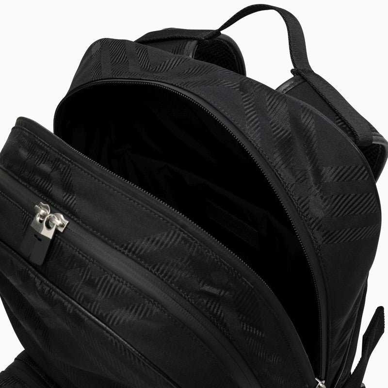 Burberry Backpack In Black Jacquard Check Men