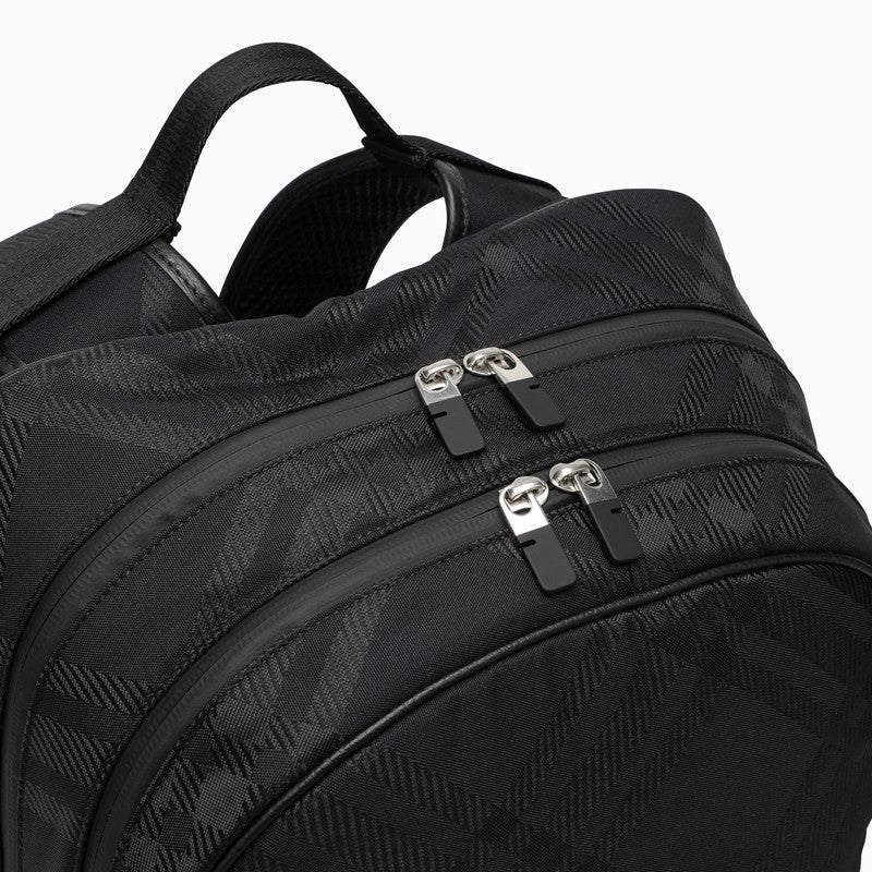 Burberry Backpack In Black Jacquard Check Men