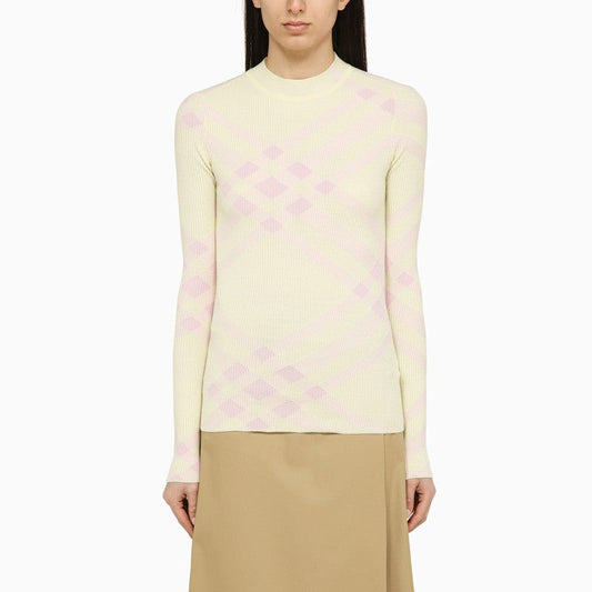 Burberry Check Pattern Wool Sweater Women