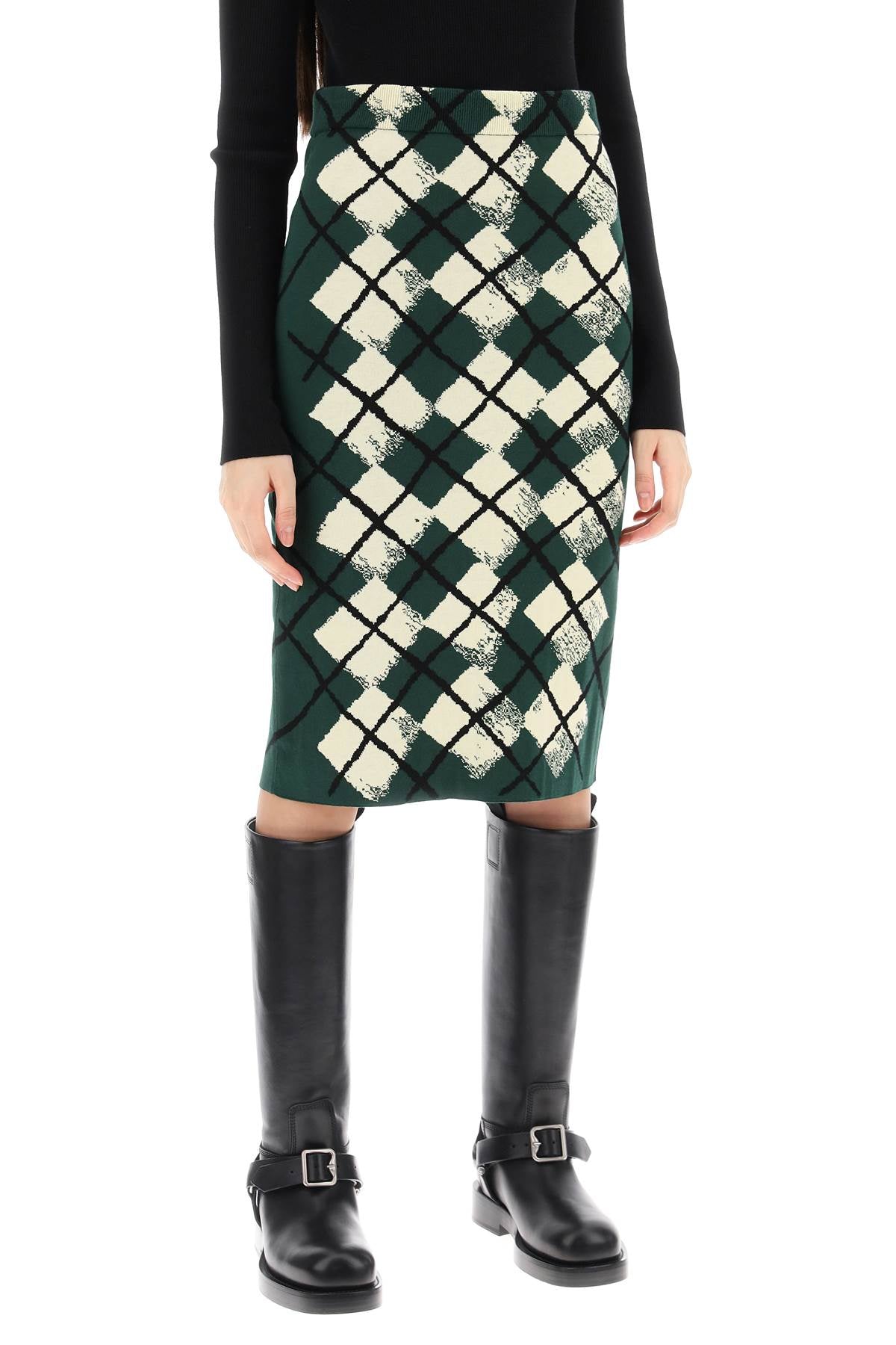 Burberry "Knitted Diamond Pattern Midi Skirt Women