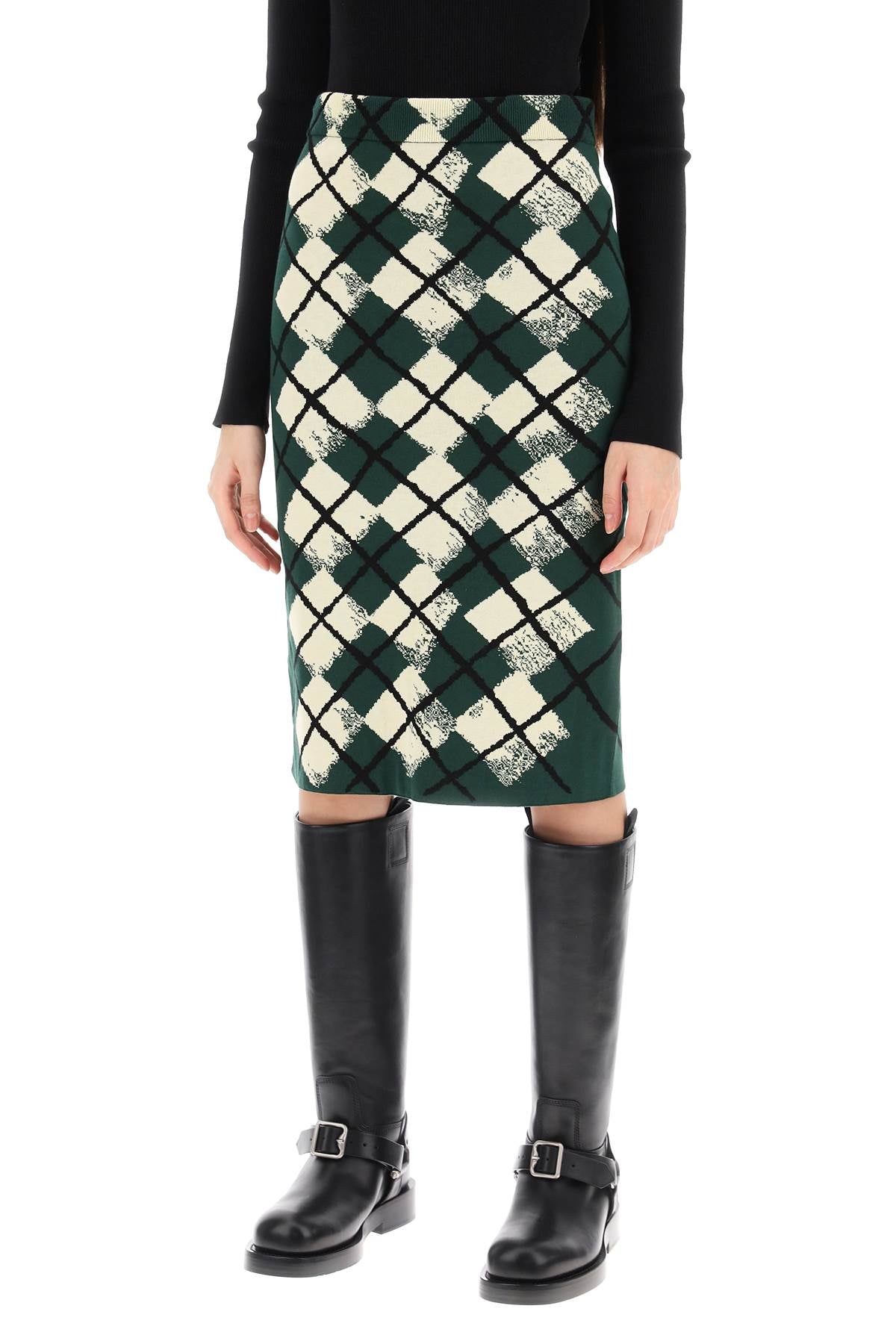 Burberry "Knitted Diamond Pattern Midi Skirt Women