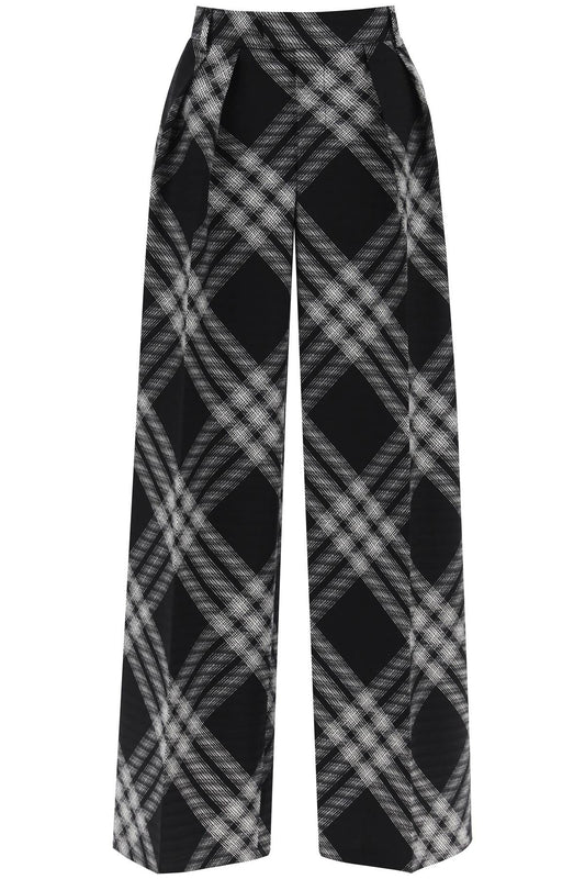 Burberry Double Pleated Checkered Palazzo Pants Women