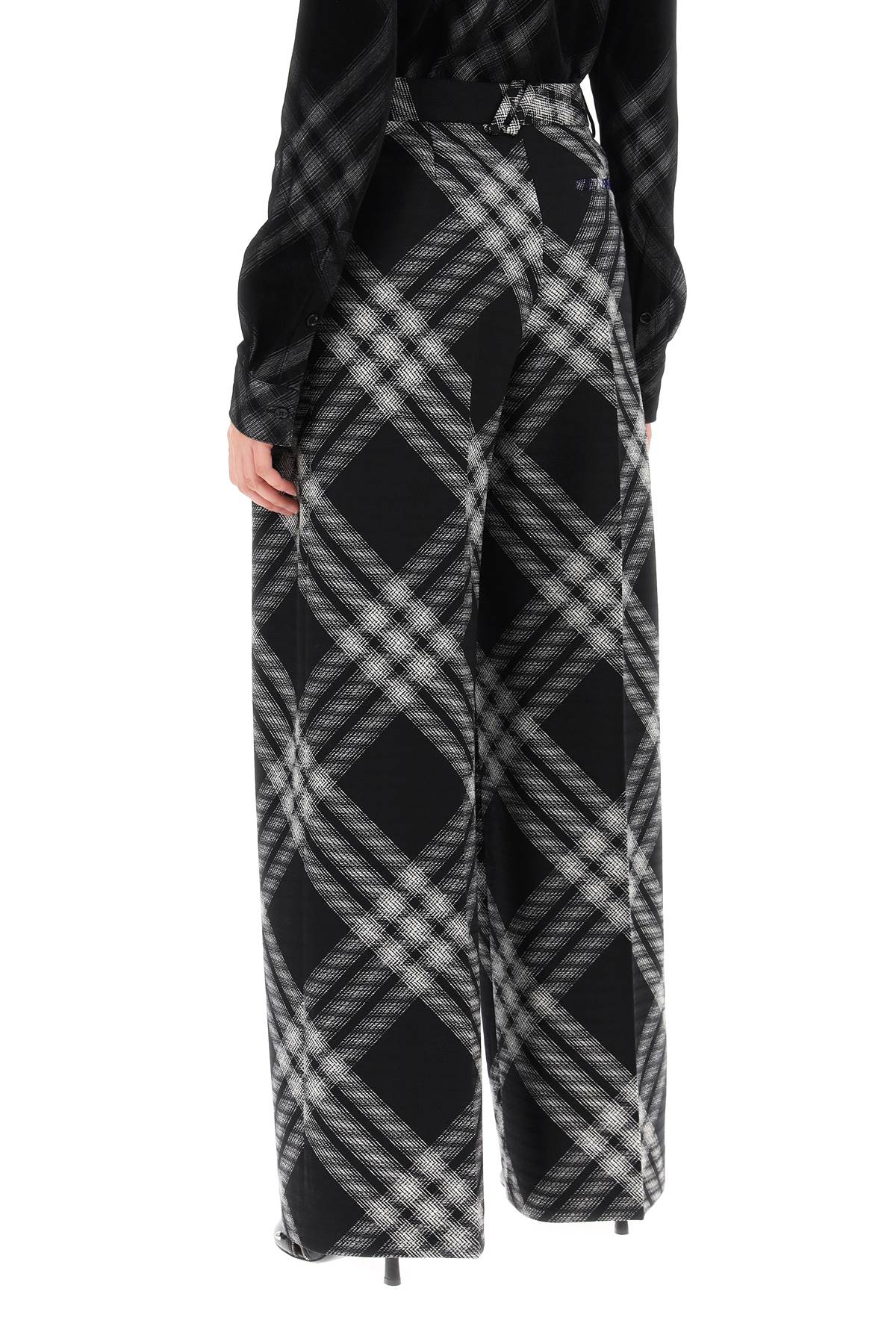 Burberry Double Pleated Checkered Palazzo Pants Women
