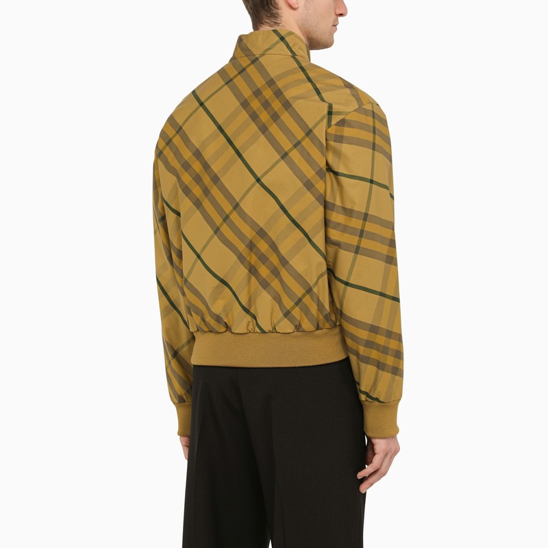 Burberry Cedar Yellow Check Pattern Jacket In Cotton Men