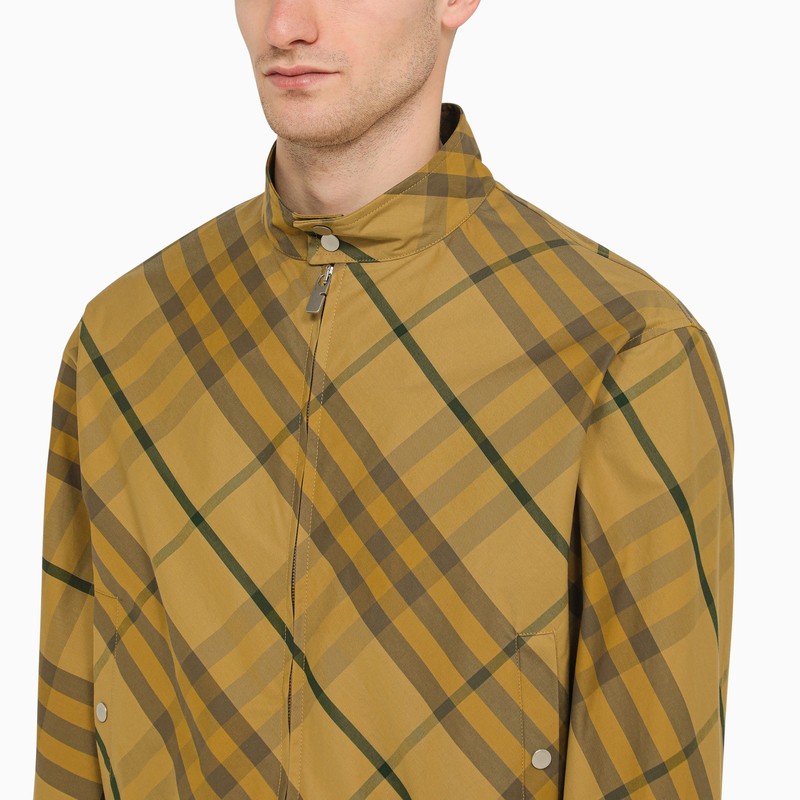 Burberry Cedar Yellow Check Pattern Jacket In Cotton Men