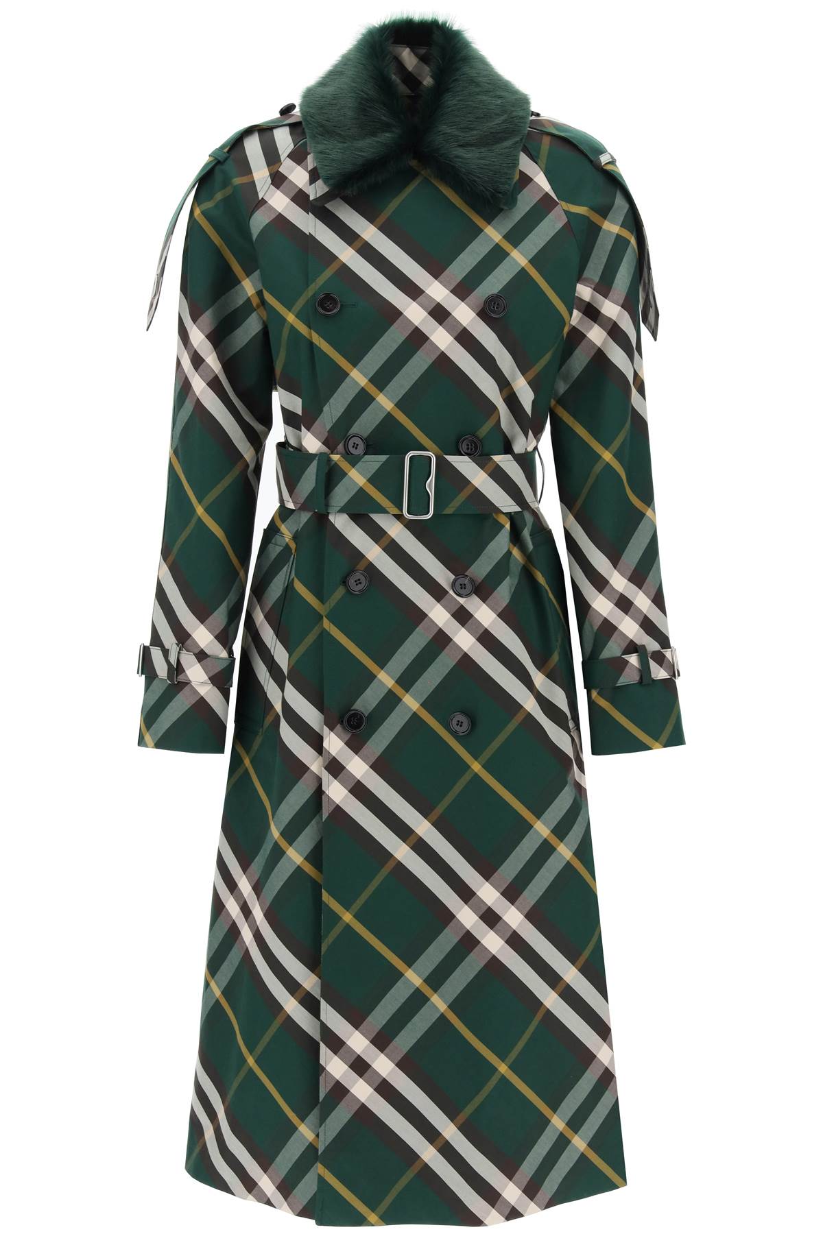 Burberry Kensington Trench Coat With Check Pattern Women