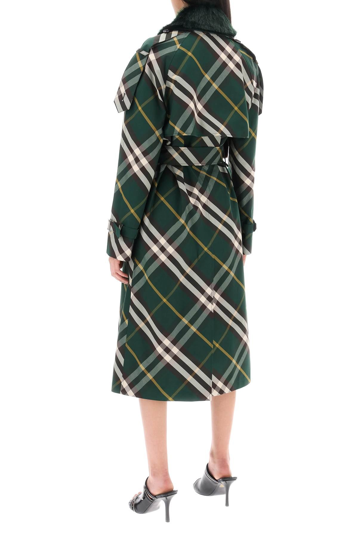 Burberry Kensington Trench Coat With Check Pattern Women