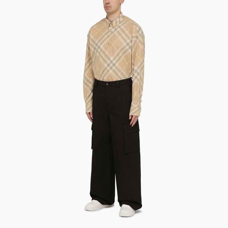 Burberry Check Pattern Button-Down Shirt In Cotton Men