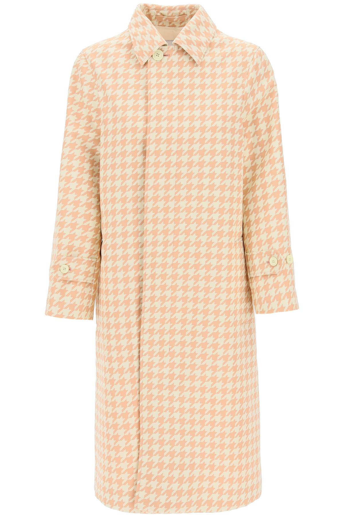 Burberry Houndstooth Patterned Car Coat Women