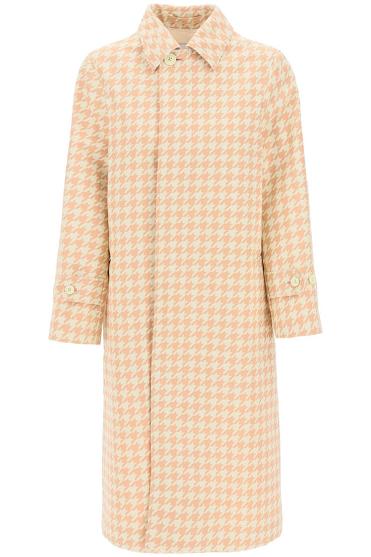 Burberry Houndstooth Patterned Car Coat Women