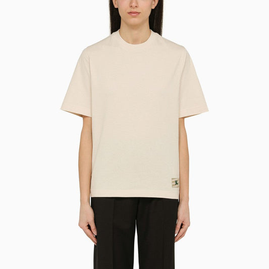 Burberry Beige Crew-Neck T-Shirt With Logo Women